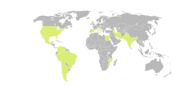 Componentes GNC instalados en todo el mundo